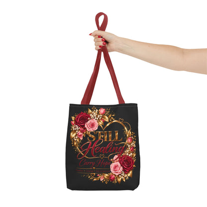 Still Healing Floral Tote Bag - Encouragement Canvas Carry All