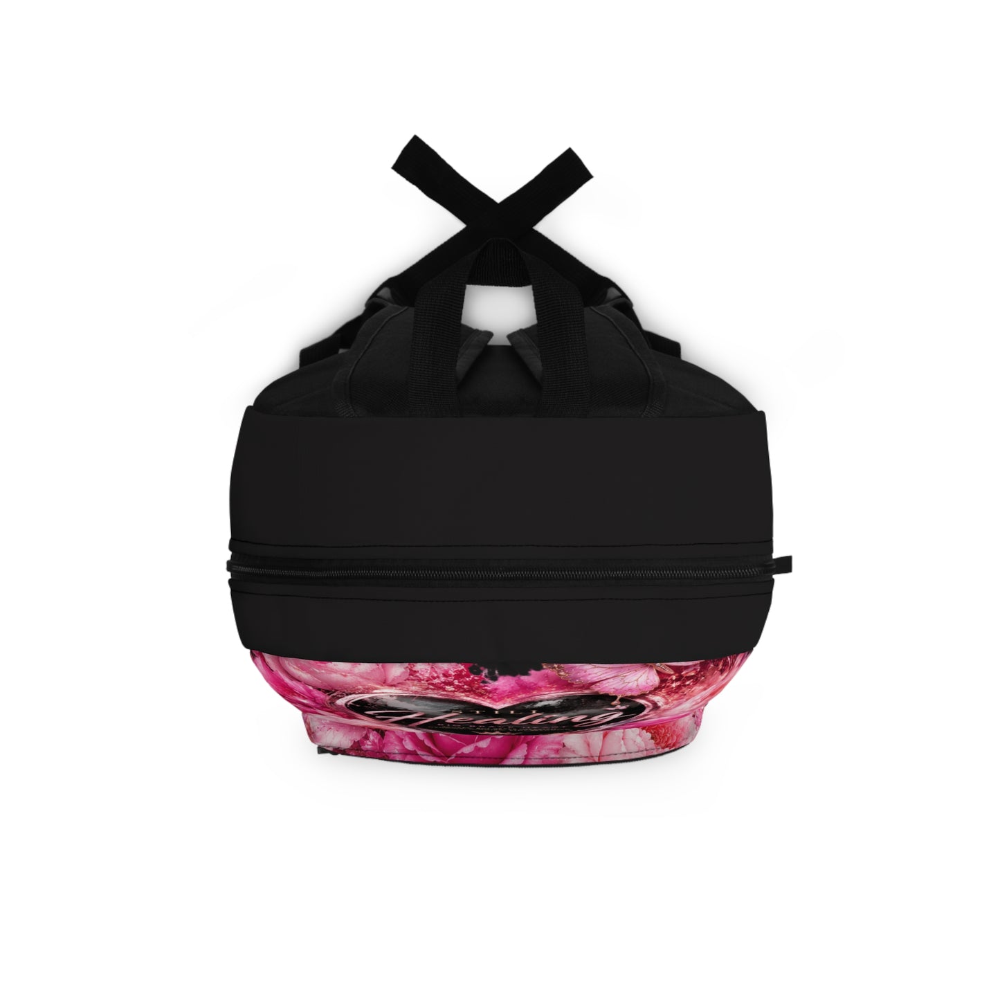 Still Healing Floral Backpack — Pink Rose Inspirational Daypack
