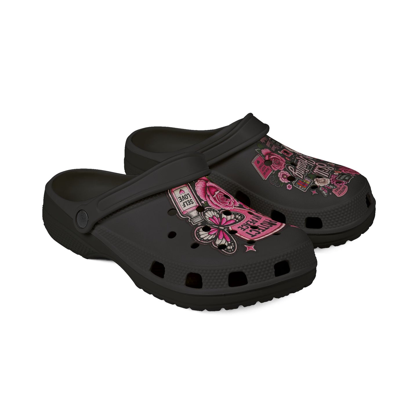 Still Healing Floral Clogs — "Protect My Peace" EVA Foam Shoes