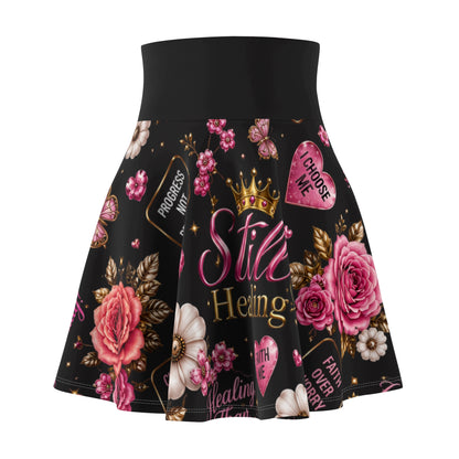 Still Healing Floral Skater Skirt – Empowerment Graphic Women's Skirt