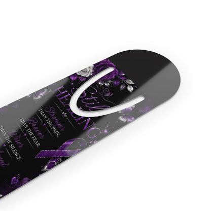 Inspirational Purple Floral Bookmark — 'I Choose Me' Motivational Quote