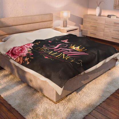 Still Healing Plush Blanket — Inspirational Faith Healing Throw with Crown & Roses