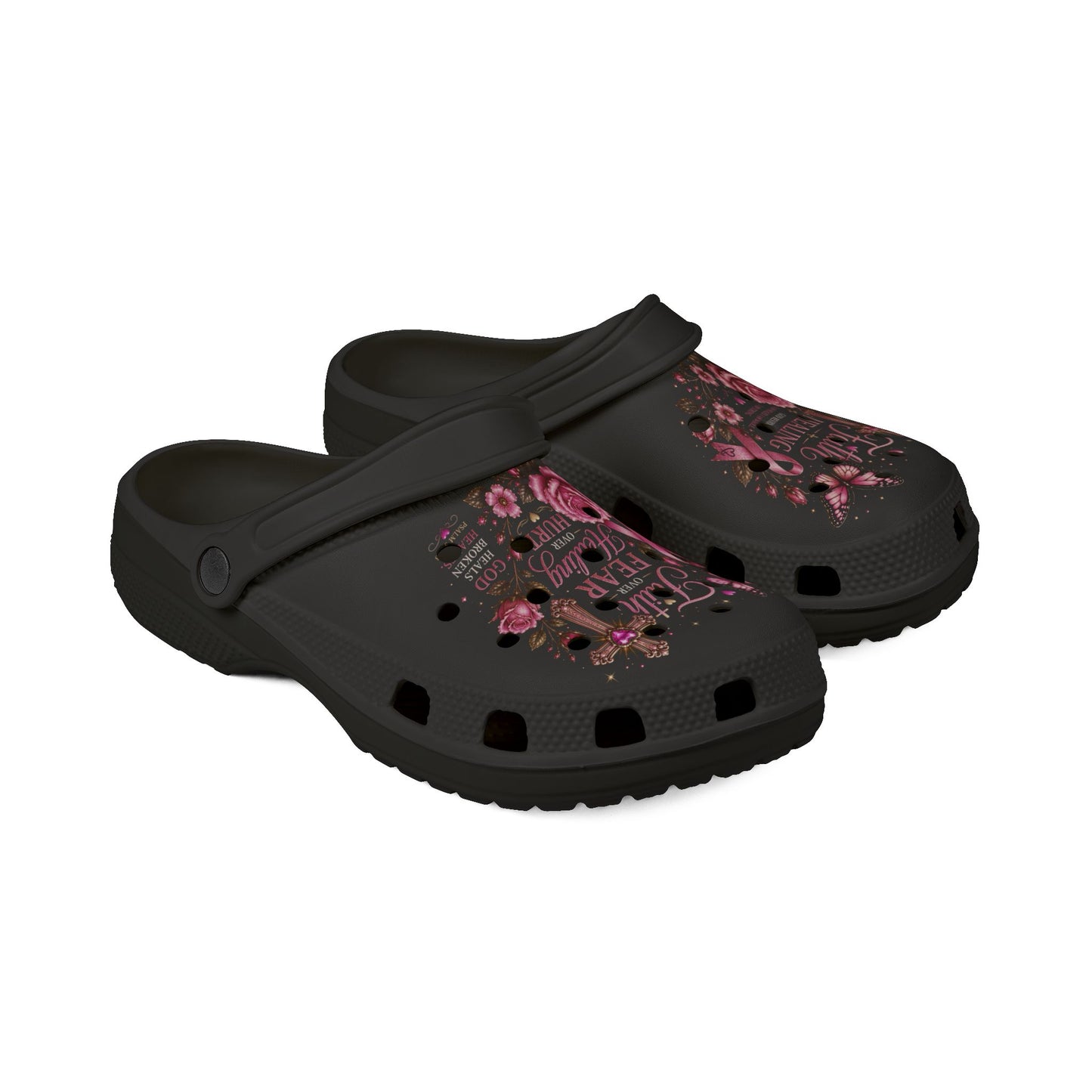 Floral Butterfly Foam Clogs — Pink EVA Garden Clogs