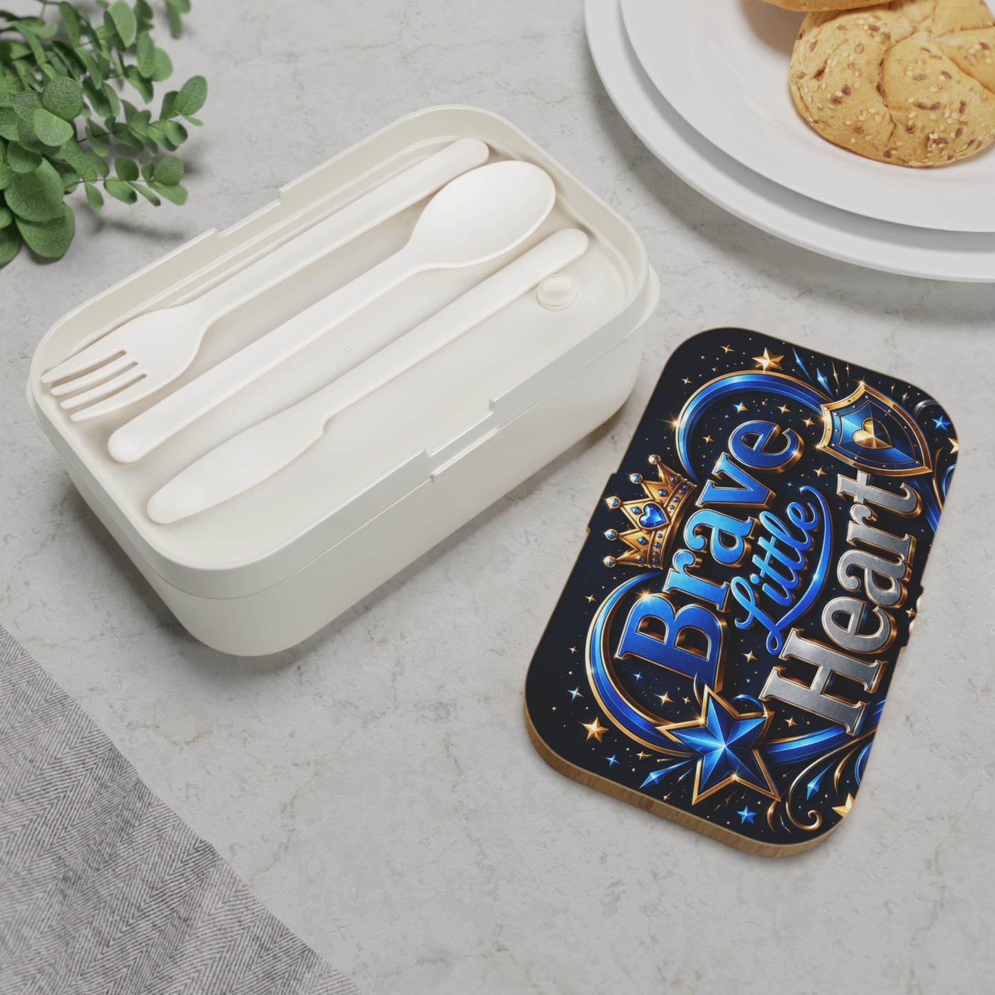 Brave Little Heart Bento Lunch Box – Kids' Royal Shield & Crown Lunchbox