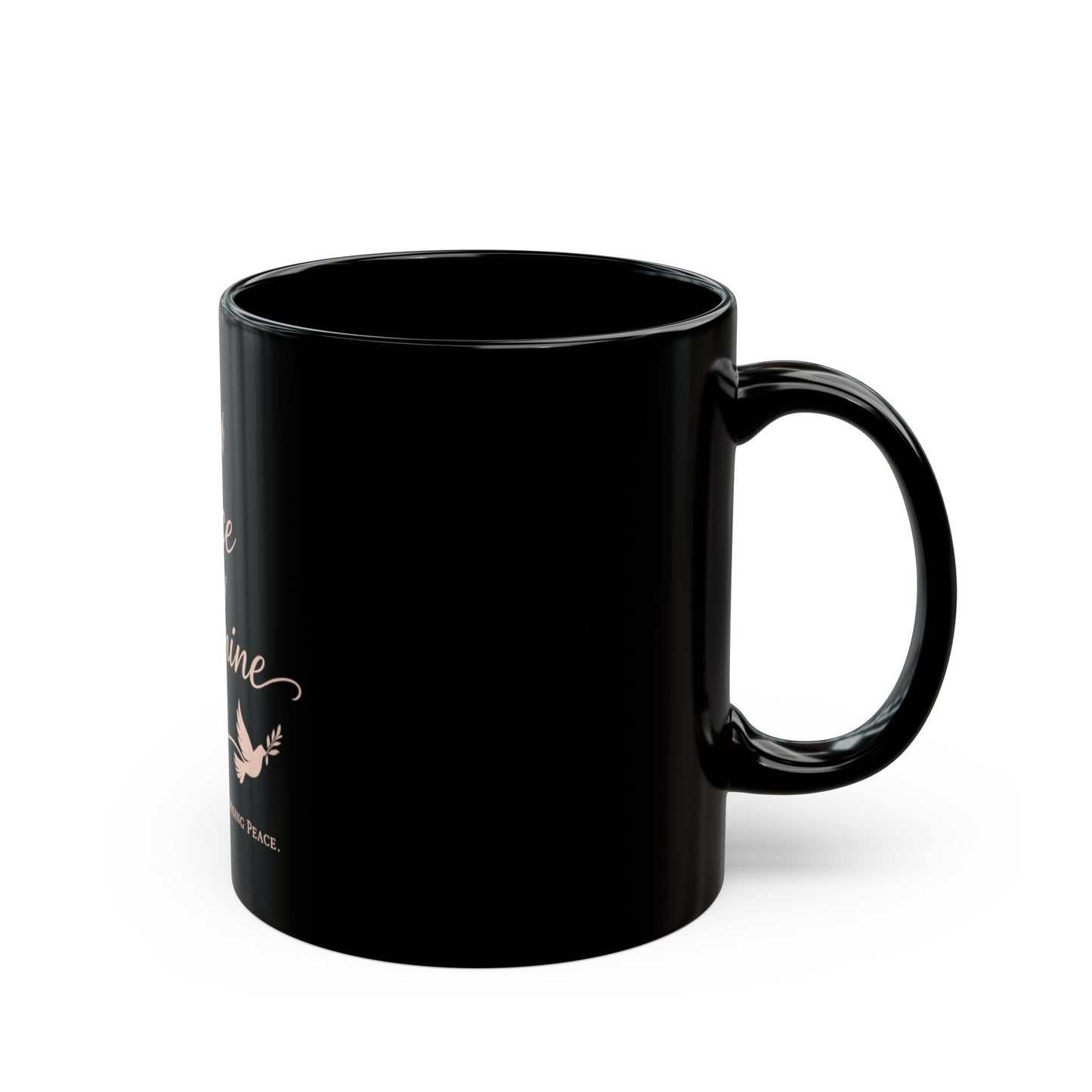 Peace Is My Dopamine Black Coffee Mug — Inspirational Healing Gift (11oz/15oz)