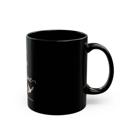 Peace Is My Dopamine Black Coffee Mug — Inspirational Healing Gift (11oz/15oz)