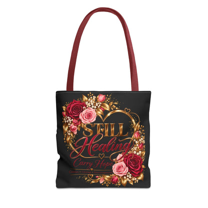 Still Healing Floral Tote Bag - Encouragement Canvas Carry All