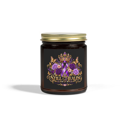 Still Healing Purple Ribbon Scented Candle — Coconut Apricot Wax (4oz/9oz)
