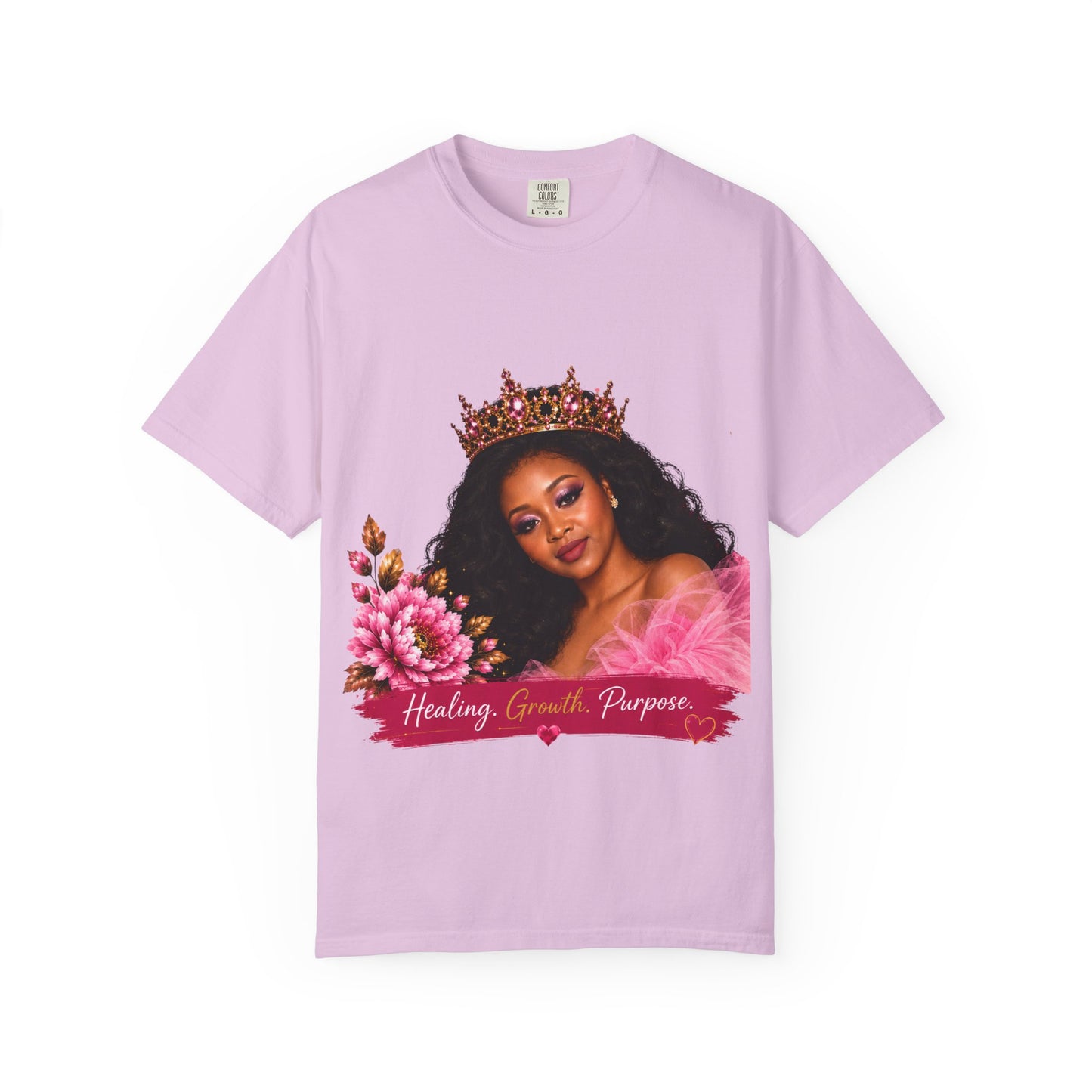 Women's Empowerment T-Shirt — "Healing. Growth. Purpose." Graphic Tee
