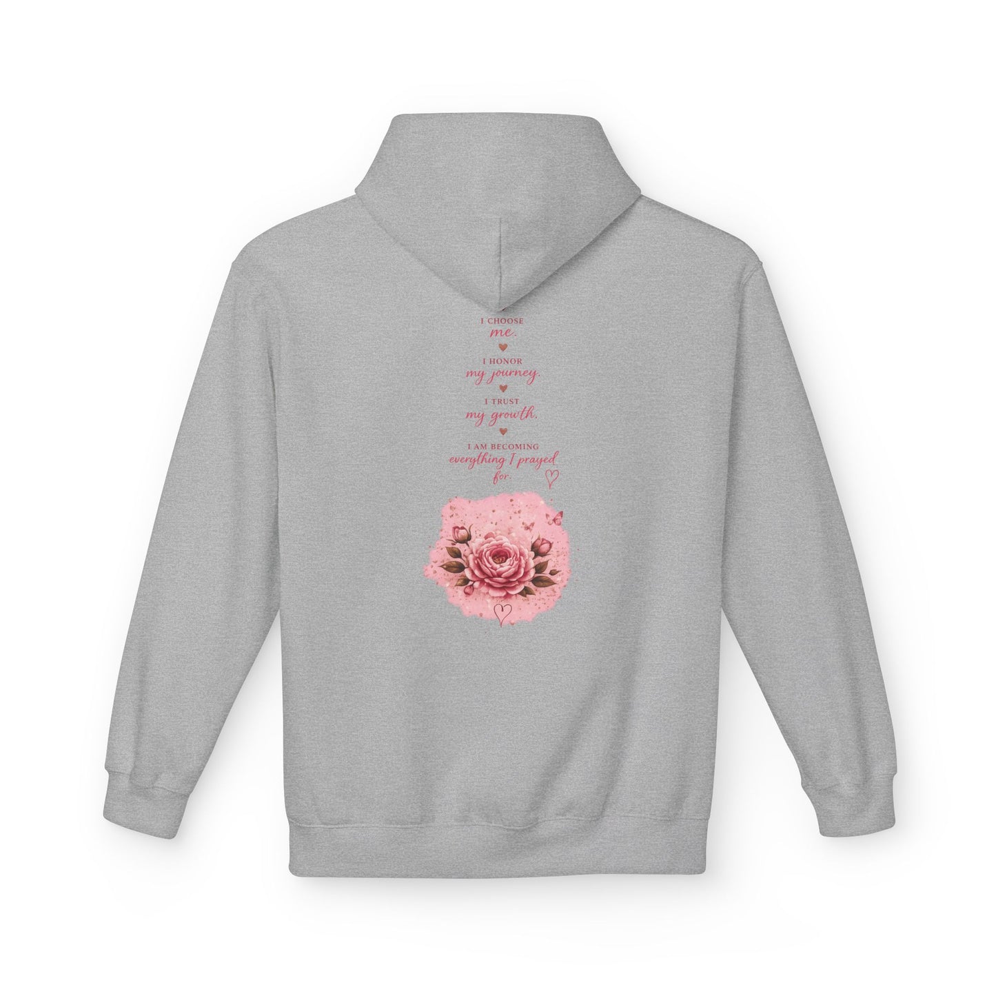 Hoodie — Pink Rose Watercolor Quote Pullover