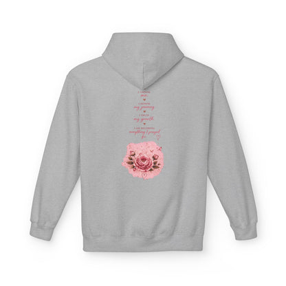 Hoodie — Pink Rose Watercolor Quote Pullover