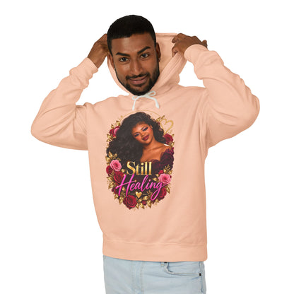Still Healing Hoodie — Floral Heart Portrait Lightweight Hoodie