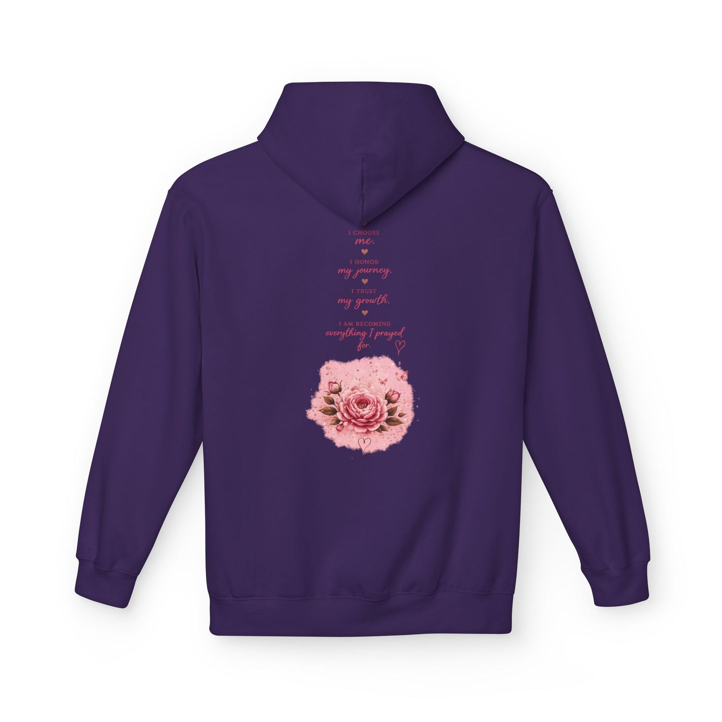 Hoodie — Pink Rose Watercolor Quote Pullover
