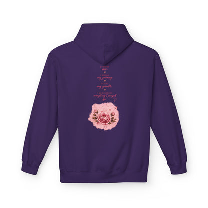 Hoodie — Pink Rose Watercolor Quote Pullover