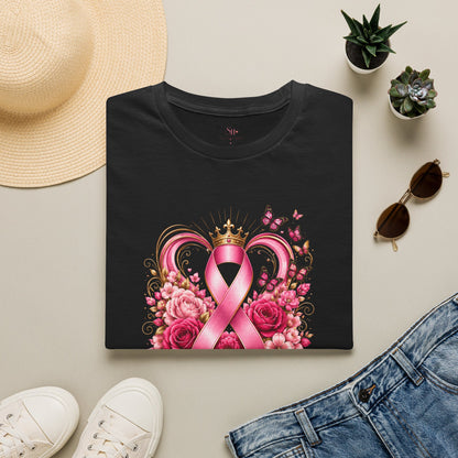 Breast Cancer Awareness T-Shirt — Her Courage Her Strength Her Story Pink Ribbon Design