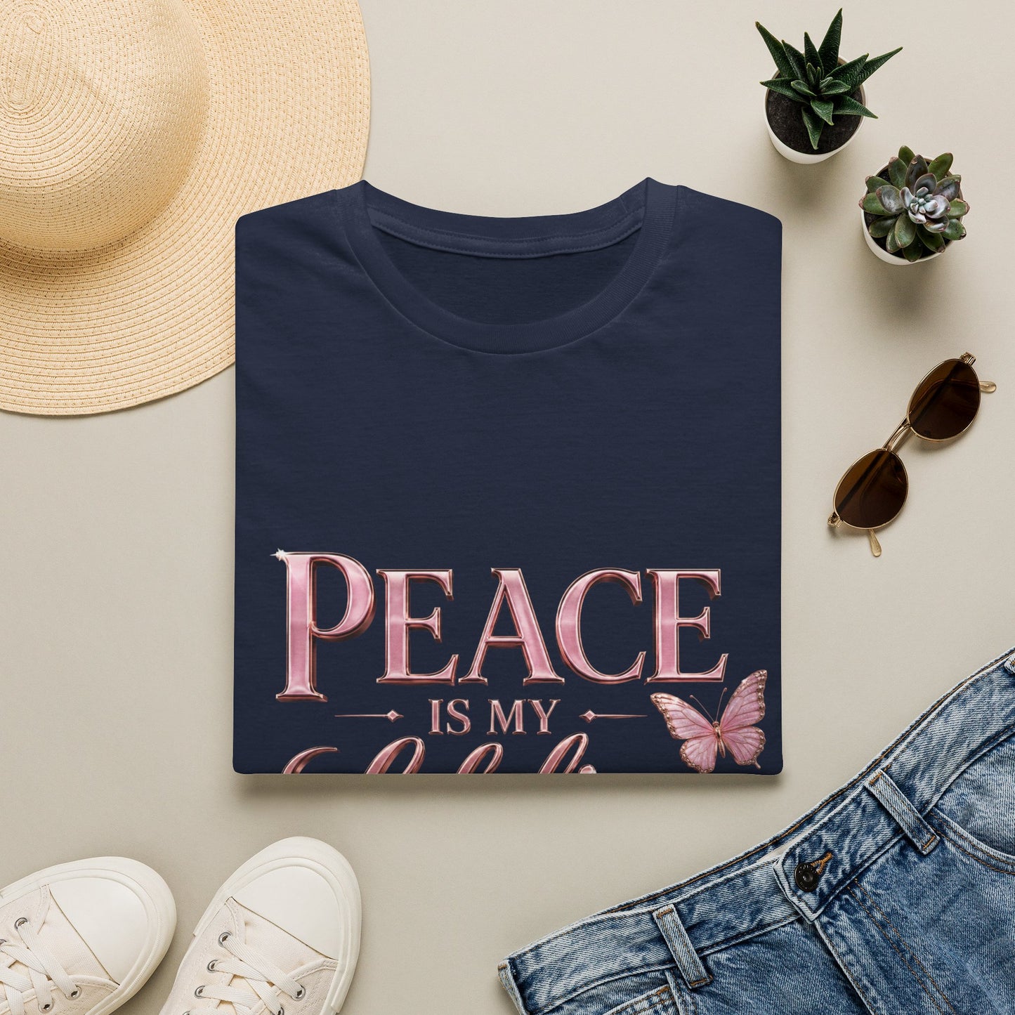 Peace Is My Lifeline T-Shirt — Inspirational Butterfly Graphic Tee