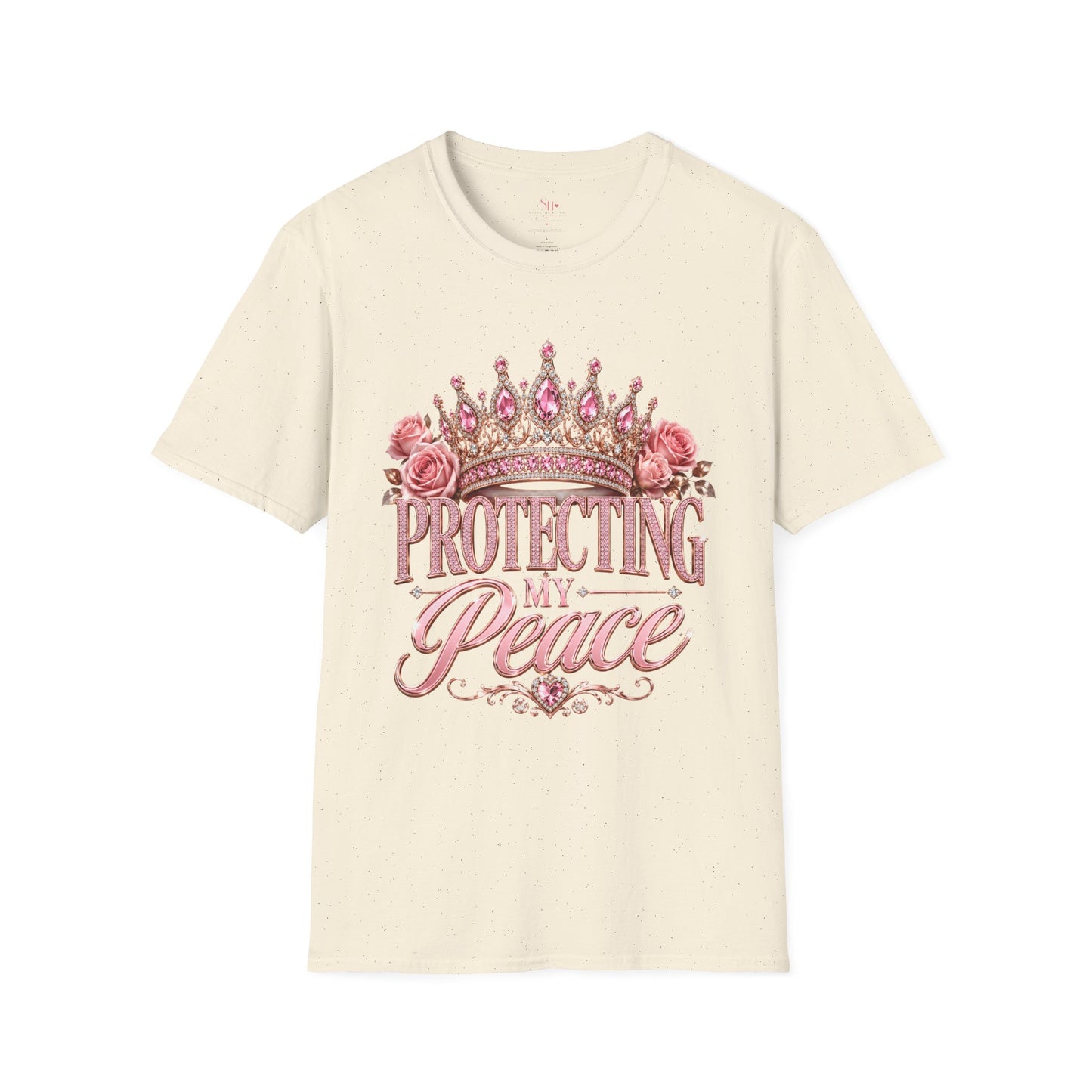 Protecting Peace Crown T-Shirt — Pink Floral Princess Graphic Tee