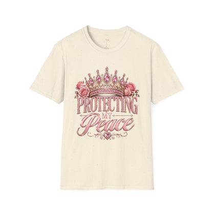 Protecting Peace Crown T-Shirt — Pink Floral Princess Graphic Tee