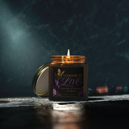 Scented Candle — "I Choose to Live" Coconut Apricot Wax (4oz & 9oz)