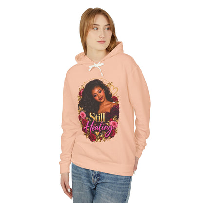 Still Healing Hoodie — Floral Heart Portrait Lightweight Hoodie