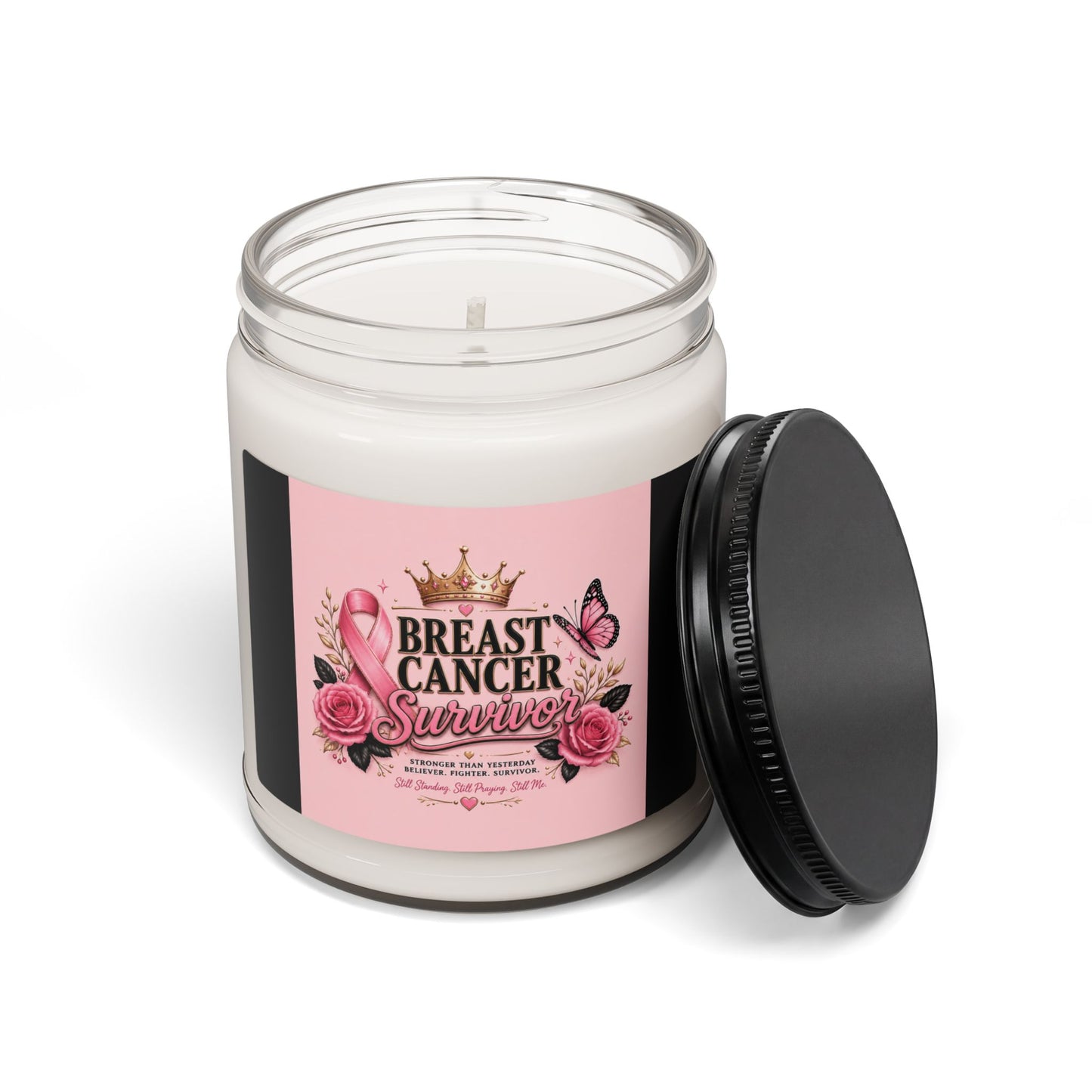 Breast Cancer Survivor Soy Candle — 9oz Scented Support Candle