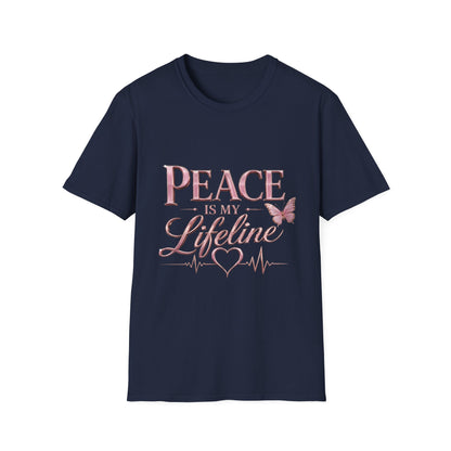 Peace Is My Lifeline T-Shirt — Inspirational Butterfly Graphic Tee