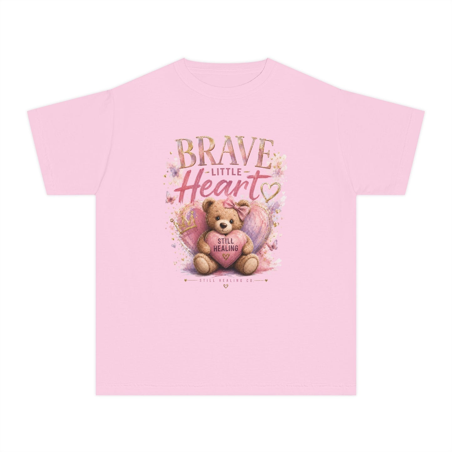 Brave Little Heart Youth Tee — Cute Teddy 'Still A Dream' Graphic
