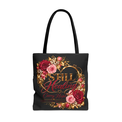 Still Healing Floral Tote Bag - Encouragement Canvas Carry All