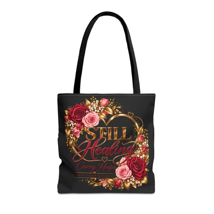 Still Healing Floral Tote Bag - Encouragement Canvas Carry All
