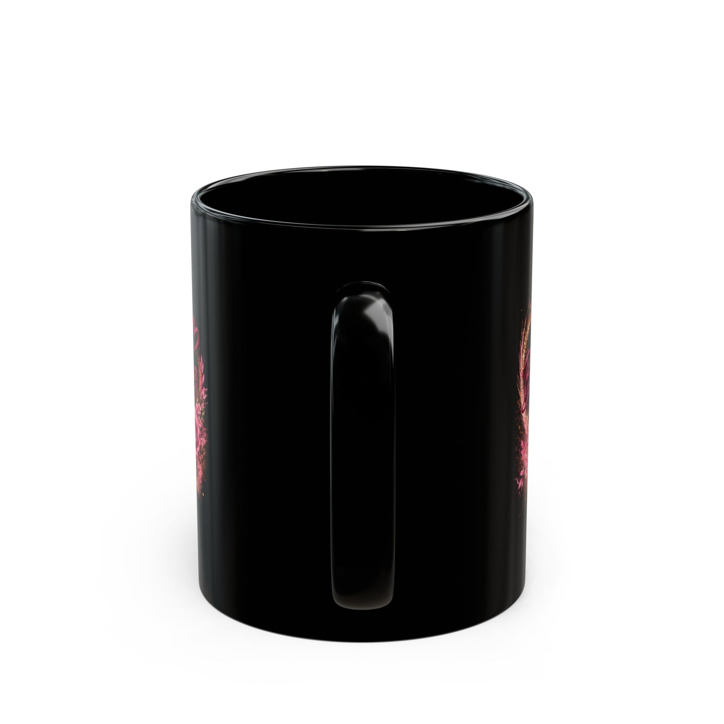 Black Healing Mug — "Becoming Okay" Floral Inspirational Coffee Cup (11oz/15oz)