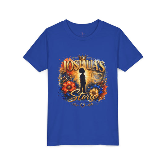 Joshua's Story Youth Tee — Inspirational Crowned Silhouette Floral Shirt