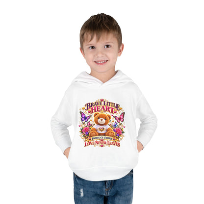 Toddler Hoodie - "Brave Little Heart" Teddy Design (Personalize: Joshua's Story)