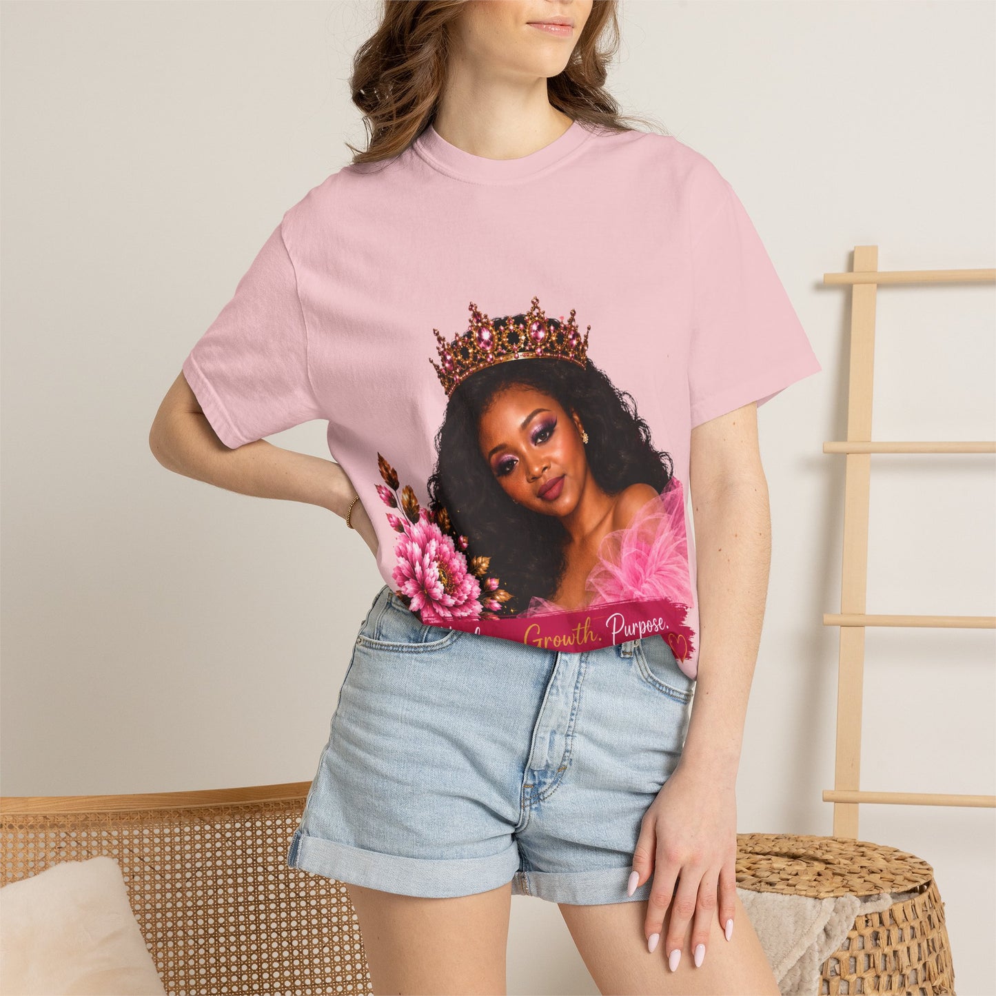 Women's Empowerment T-Shirt — "Healing. Growth. Purpose." Graphic Tee
