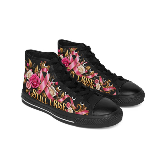 Breast Cancer Awareness High-Top Sneakers — "Still I Rise" Faith • Strength • Courage