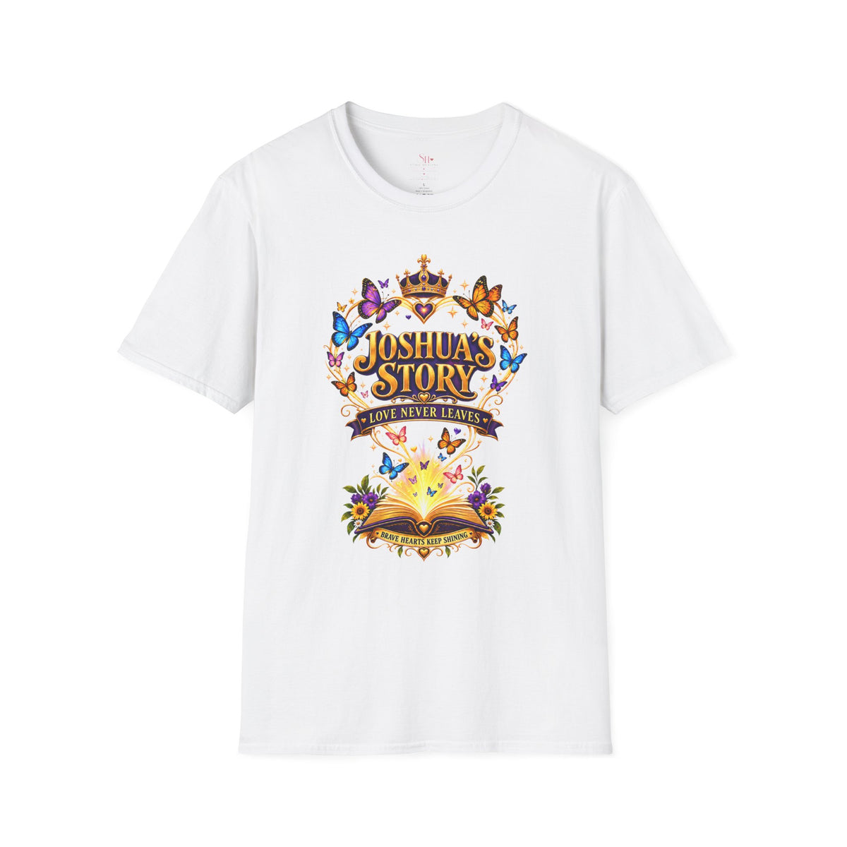 Joshua's Story T‑Shirt — "Love Never Leaves" Inspirational Butterfly Tee