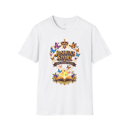 Joshua's Story T‑Shirt — "Love Never Leaves" Inspirational Butterfly Tee