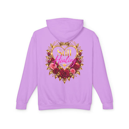 Still Healing Hoodie — Floral Heart Portrait Lightweight Hoodie