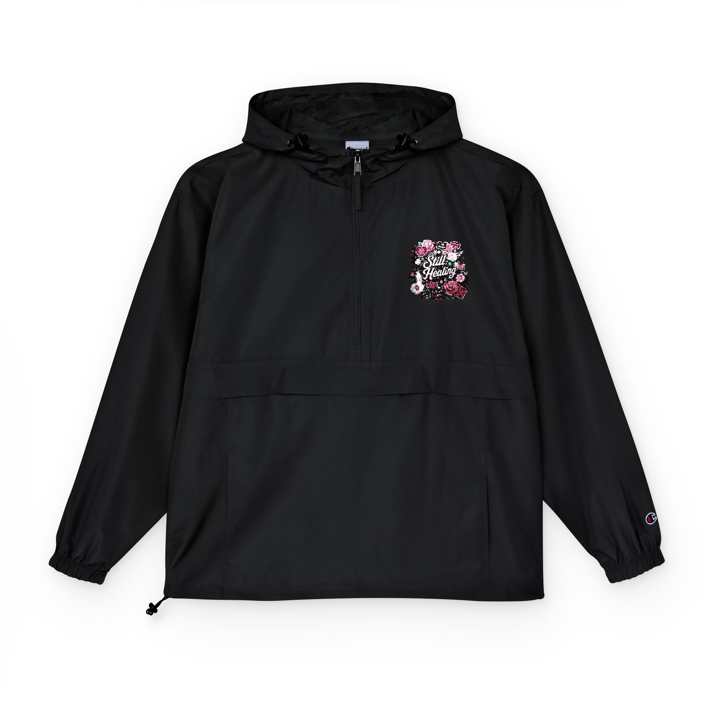Anorak Jacket — Floral Skull Graphic Packable Windbreaker