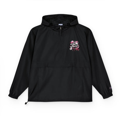 Anorak Jacket — Floral Skull Graphic Packable Windbreaker