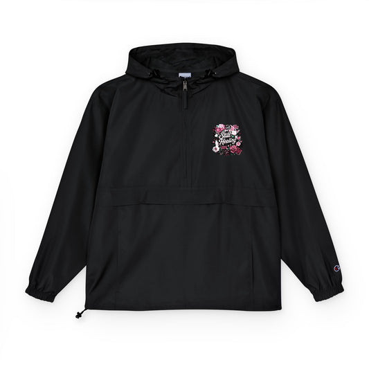 Anorak Jacket — Floral Skull Graphic Packable Windbreaker