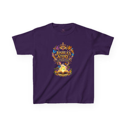Kids T-Shirt — "Joshua's Story" Magical Book & Crown Design