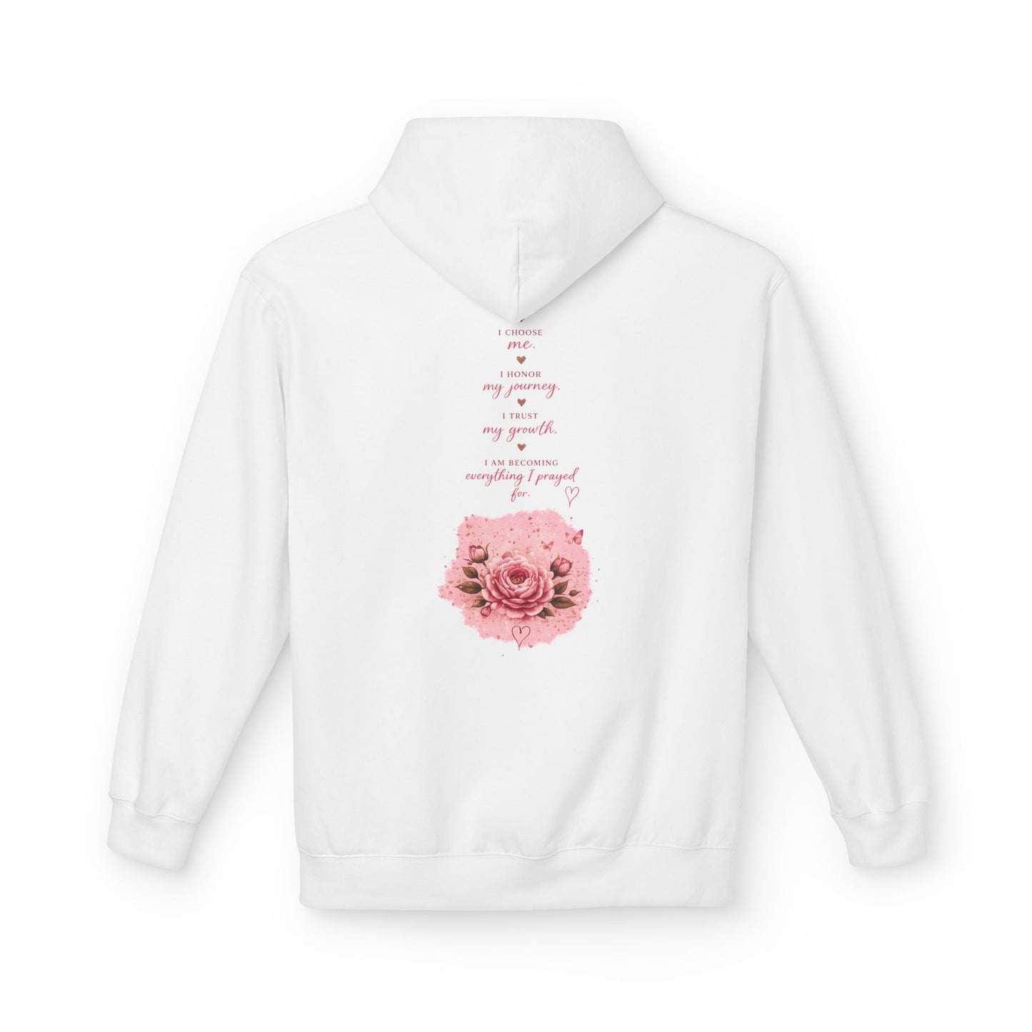Hoodie — Pink Rose Watercolor Quote Pullover