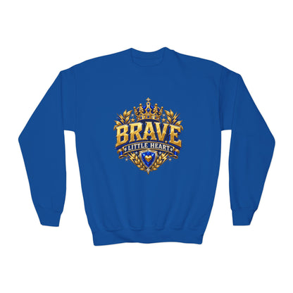 Brave Little Hearts Youth Sweatshirt — Courage Lives Within Me Crewneck