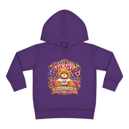 Toddler Hoodie - "Brave Little Heart" Teddy Design (Personalize: Joshua's Story)