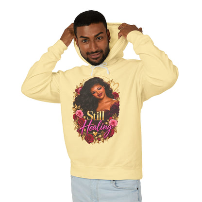 Still Healing Hoodie — Floral Heart Portrait Lightweight Hoodie