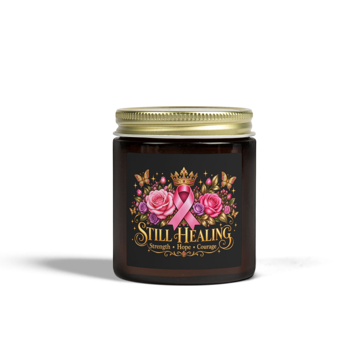 Still Healing Coconut Apricot Scented Candle (4oz/9oz) — Breast Cancer Awareness