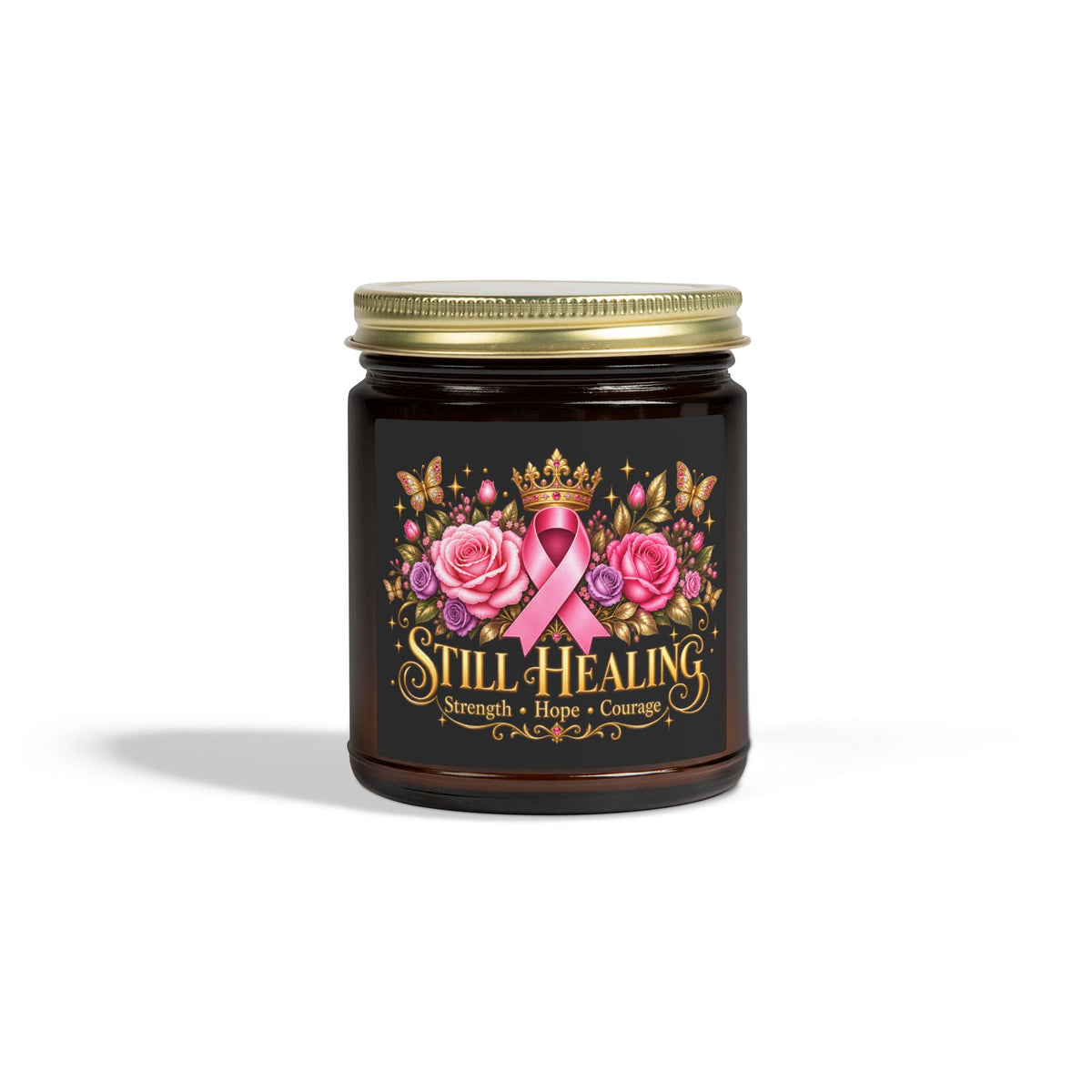 Still Healing Coconut Apricot Scented Candle (4oz/9oz) — Breast Cancer Awareness