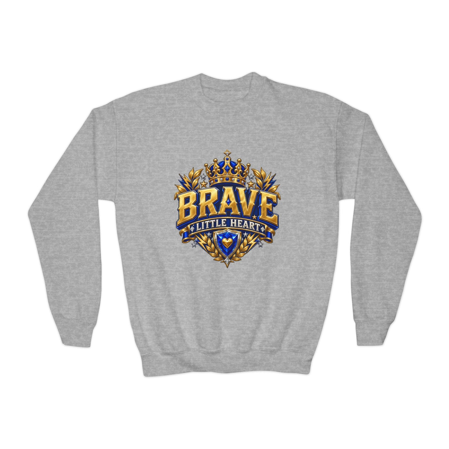 Brave Little Hearts Youth Sweatshirt — Courage Lives Within Me Crewneck