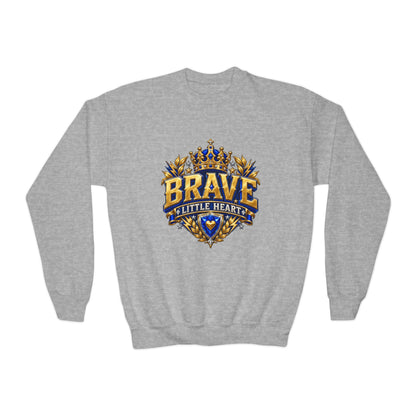 Brave Little Hearts Youth Sweatshirt — Courage Lives Within Me Crewneck