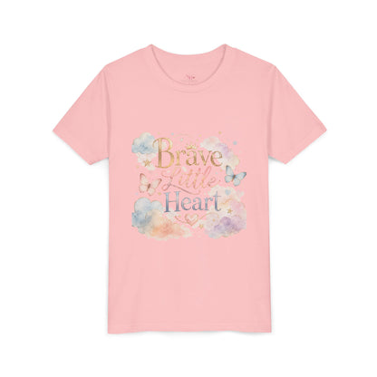 Youth Tee — "Brave Little Heart" Watercolor Butterfly Kids Shirt